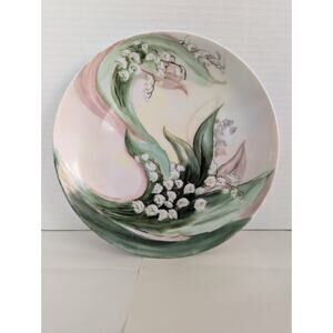 Antique Hutchenruether Bavaria Hand Painted Plate. Lily Of The Valley.